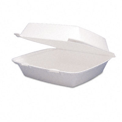 DRC 85HT1 Carryout Food Containers Foam Hinged 1Compartment 83/8 x 77/8 x 31/4 200/CT