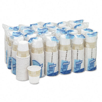 Dixie 45SCDX Paper Water Cups Flat Bottom Waxed 3oz Sage 24 Packs of 50/Carton