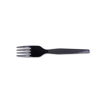 Fm507 Plastic Tableware Heavy Mediumweight Forks Black 100/box