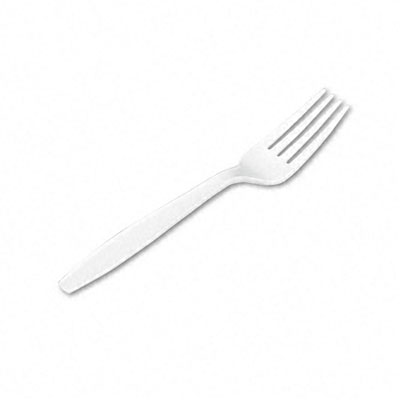 Pfm21 Plastic Tableware Mediumweight Forks White 1 000 Per Carton