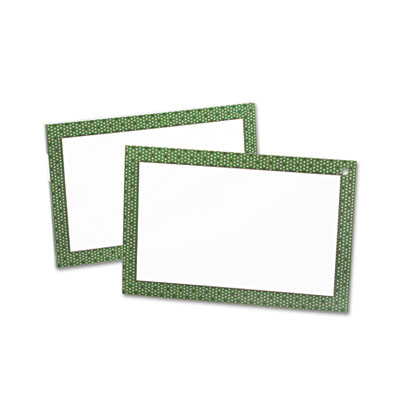 Esselte Pendaflex 6060 Unruled Note Cards 4 x 6 White With Olive Polka Dot Border 50 Per Pack