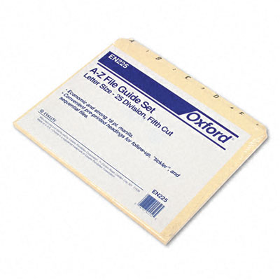 Esselte Pendaflex EN225 Recycled Top Tab File Guides Alpha 1/5 Tab Manila Letter 25/Set