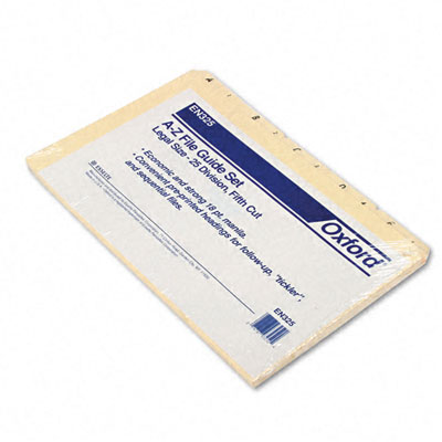 Esselte Pendaflex EN325 Recycled Top Tab File Guides Alpha 1/5 Tab Manila Legal 25/Set