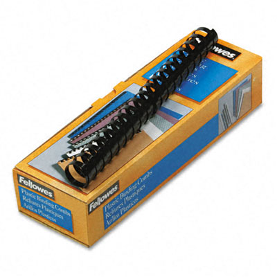 Fellowes 52383 Plastic Comb Bindings 1 In.200-sheet Capacity Black 10 Per Pack