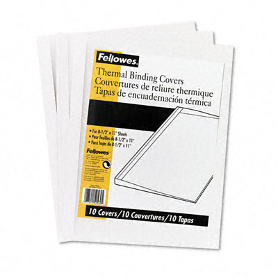 Fellowes 52560 Thermal Binding System Covers 9 3/4 x 11 1/8 Clear/White 10 per Pack