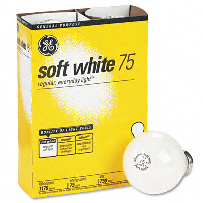 GE Soft White Light Bulbs - 75 Watts - 4 pk.
