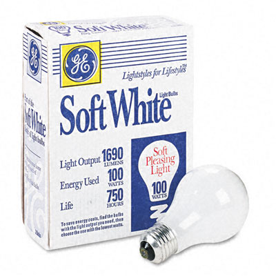 General Electric 41036 Incandescent Bulbs 100 Watts Four per Pack