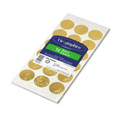 45204 Self-adhesive Embossed Seals Gold 54 Pack