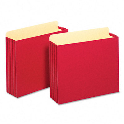 Globe-Weis FC1524ERED 3 1/2 inch Expansion File Cabinet Pockets Straight Letter Red 10 Pack