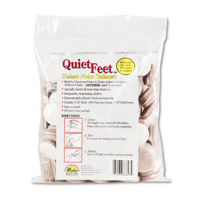 Master Caster 88847 Quiet Feet Self-adhesive Noise Reducers 1-1/4 Dia. Felt Pads Beige 100 Pack