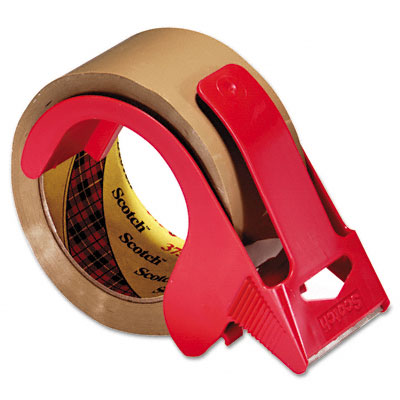 3M 3750RDTN Commercial Performance Packaging Tape and Dispenser 2 x 55 Yards Tan