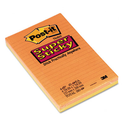 5845ssan Super Sticky Notes 5x8 Neon Pk Be Yw Lime Oe 4 45-shts Pads/pk