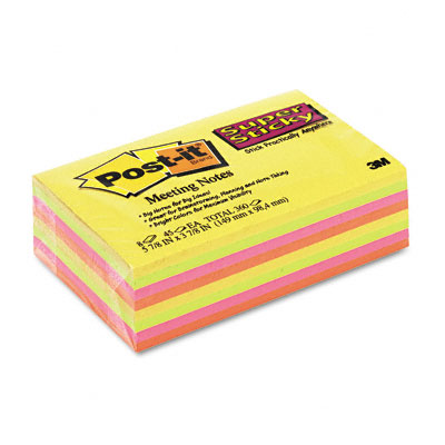 6445ssp Super Sticky Large Format Notes 6x4 Daffodil/neon 8 45-sheet Pads Pack