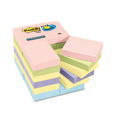 65324apvad Pastel Notes Value Pack 1-1/2 X 2 Assorted 24 50-sheet Pads Pack