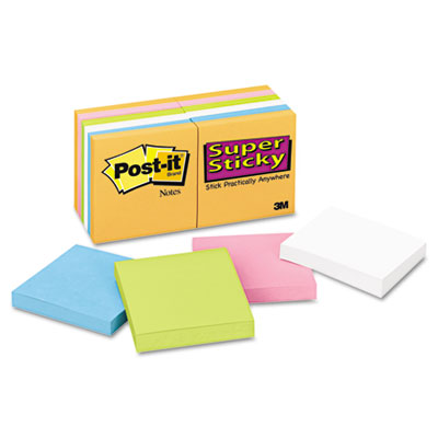 65412ssan Super Sticky Notes 3 X 3 Five Neon Colors 12 90-sheet Pads Pack