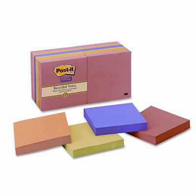 65412ssnrp Nature S Hues Super Sticky Notes Unlined 3 X 3 12 90-sheet Pads/pk