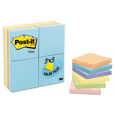 65424apvad Pastel Notes Value Pack 3 X 3 Assorted 24 50-sheet Pads Pack