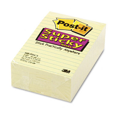 6605sscy Super Sticky Notes 4 X 6 Canary Yellow Five 90-sheet Pads Pack