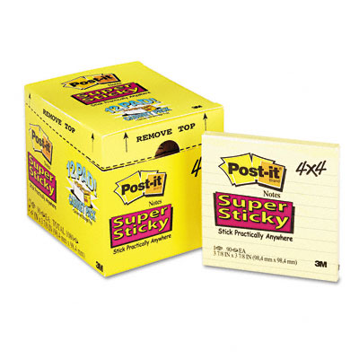 67512sscp Super Sticky Notes 4 X 4 Canary Yellow 12 90-sheet Pads Pack