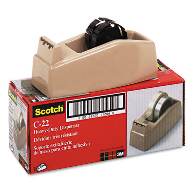C22 Two-roll Desktop Tape Dispenser 3 Core High-impact Plastic Beige