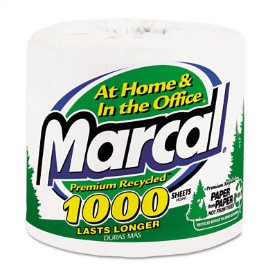 Marcal 4415 Recycled OnePly Bath Tissue 1000 Sheets per Roll 40 Rolls per Carton