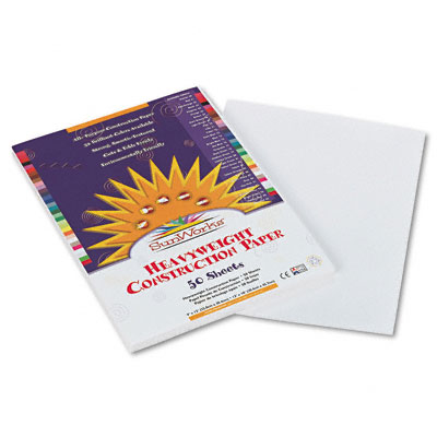 Pacon 9203 SunWorks Construction Paper Heavyweight 9 x 12 White 50 Sheets