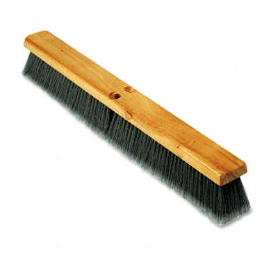 Proline 20424 Gray Flagged Polypropylene Floor Push Broom Brush Head Hardwood 24 Wide