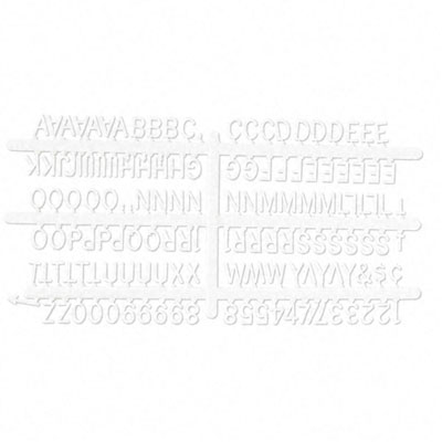 F12 Plastic 1/2 Helvetica Characters For Grooved Boards F Series 144/set White