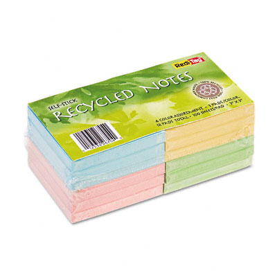 26704 100 Percent Recycled Notes 3 X 3 Four Colors 12 100-sheet Pads Pack