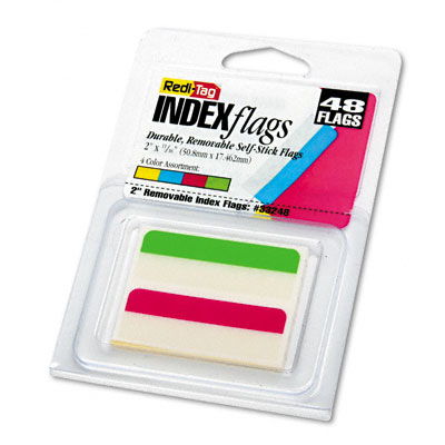 33248 Write-on Self-stick Index Tabs/flags 2w X 11/16h Four Colors 48 Pack