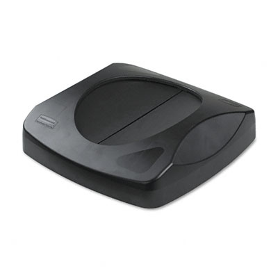 268988BK Swing Top Lid for Untouchable Recycling Center  16   Square  Black