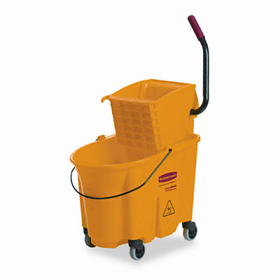 Rubbermaid 748018YW Wavebrake 26-Quart Side Press Mop Bucket and Wringer Combo Yellow