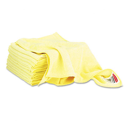 Rubbermaid Q610 Reusable Cleaning Cloths Microfiber 16 x 16 Yellow 12/carton
