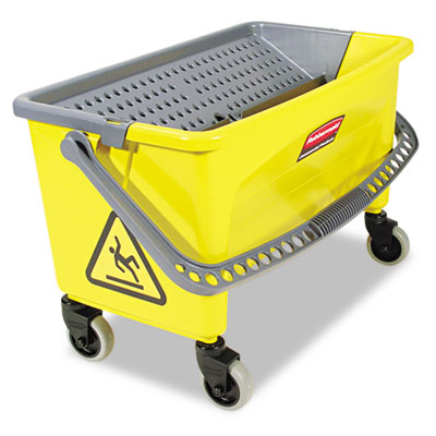 Rubbermaid Q90088YW Press Wring Bucket for Microfiber Flat Mops Yellow
