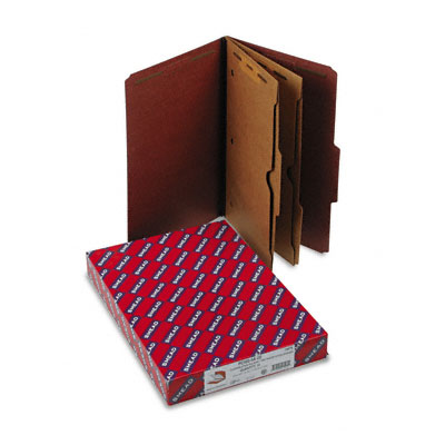 19079 Pressboard Folders With 2 Pocket Dividers Legal 6-section Red 10/box