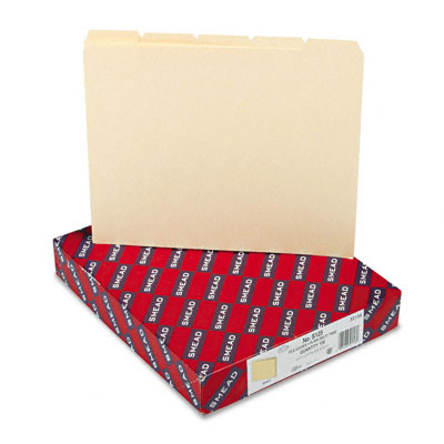 Smead 50156 Recycled Tab File Guides Blank 1/5 Tab 18 Point Manila Letter 100 per Box