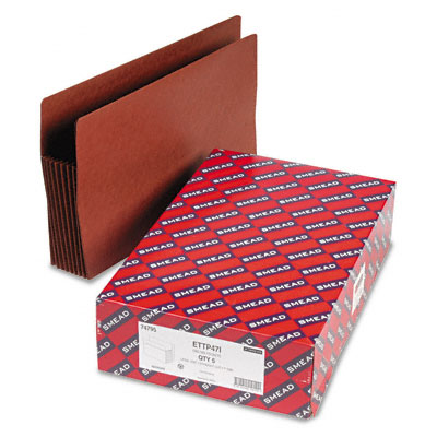 Smead 74795 Tuff Pocket 7 Expansion File Pockets Straight Legal Redrope 5/Box