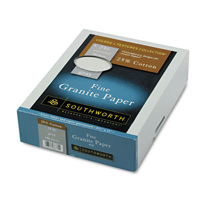 Southworth 914c Colors + Textures Fine Granite Paper Gray 24lb Letter 500 Sheets Per Box