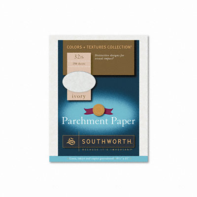 Southworth J988c Colors + Textures Fine Parchment Paper Ivory 32lb Letter 250 Per Box