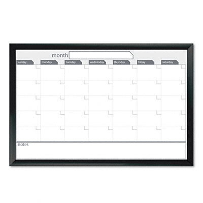 Tbd 17006BDUA Dry Erase Board 36 x 24 Whiteboard Calendar with Black-Painted Metal Frame