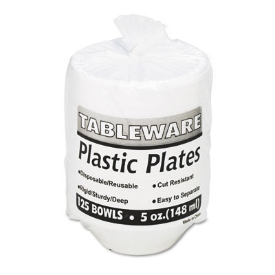 5244wh Plastic Dinnerware Bowls Five Ounces White 125 Per Pack