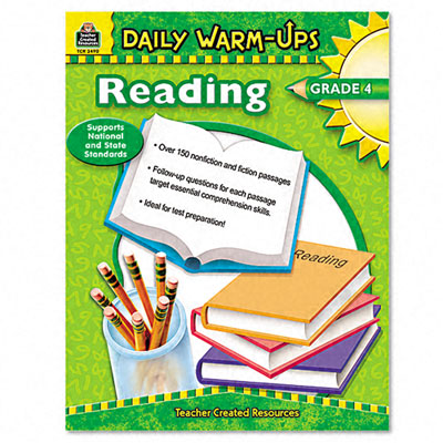 Teacher Created Resources 3490 Daily Warm-Ups: Reading  Grade 4  Paperback  176 pages