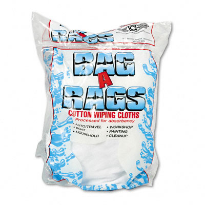 N250cw01 Bag-a-rags Reusable Wiping Cloths Cotton White 1lb Box