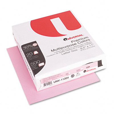 Universal 11204 Premium Color Copy/laser Paper Pink 20lb Letter 500 Sheets