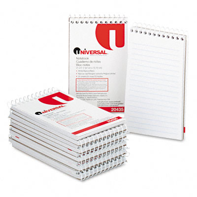 Universal 20435 Wirebound Memo Books Narrow Rule 3 X 5 White 12 50-sheet Pads Pack