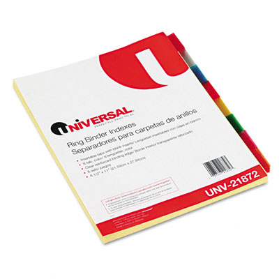 Universal 21872 Insertable Index Multicolor Tabs Eight-tab Letter Buff Six Sets Per Pack