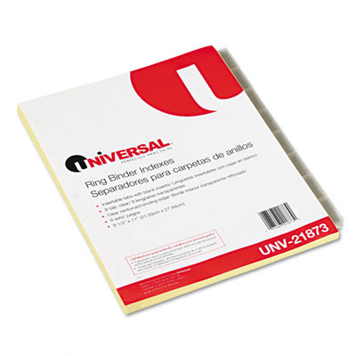 Universal 21873 Insertable Index Clear Tabs Eight-tab Letter Buff Six Sets Per Pack