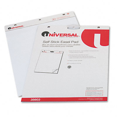 Universal 35603 Self-stick Easel Pads Unruled 25 X 30 White Two 30-sheet Pads Pack