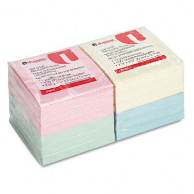Universal 35669 Standard Self-stick Notes 3 X 3 4 Pastel Colors 12 100-sheet Pds Pack