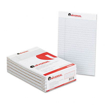 Universal 35851 Colored Perforated Note Pads Wide Rule 5 X 8 Blue 50-sheet Pack Of 12